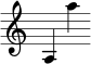 { \new Staff \with { \remove "Time_signature_engraver" } a4 a''4 }