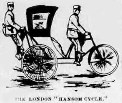 ภาพวาดจากหนังสือพิมพ์ The London Hansom Cycle ปี 1896