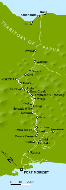 แผนที่เส้นทางโคโคดา