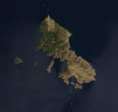 ภาพถ่ายดาวเทียมของ Skyros และ Skyropoula