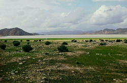 ทะเลสาบ Shahr-e pir ใน Zarrin Dasht, Fars
