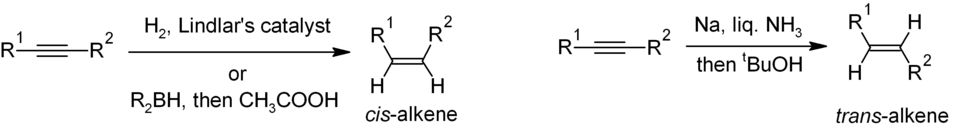 การสังเคราะห์ซิส-และทรานส์-อัลคีนจากอัลไคน์