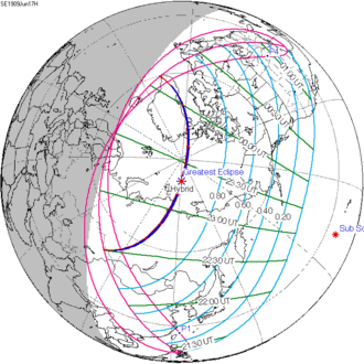 สุริยุปราคาเมื่อวันที่ 17 มิถุนายน พ.ศ. 2452