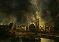 ไฟไหม้ในศาลากลางเก่า (ศาลากลาง) ค.ศ. 1652-1666 โดย ยาน อับราฮัมสซ์ เบียร์สตราเตน
