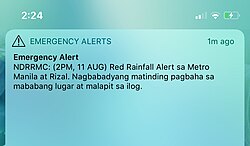 Emergency Cell Broadcast System