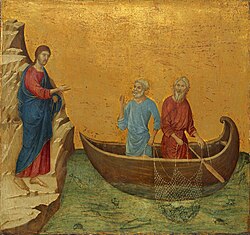 Duccio di Buoninsegna: การเรียกของอัครสาวกเปโตรและอันดรูว์