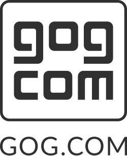 คำว่า "GOG.com" ปรากฏในรูปแบบตัวอักษรที่ออกแบบมาเป็นพิเศษ