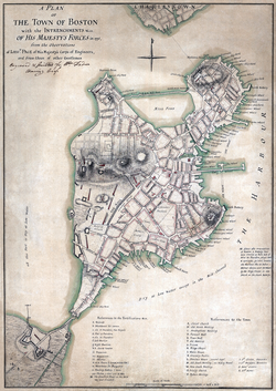 แผนที่เมืองบอสตันในปี ค.ศ. 1775