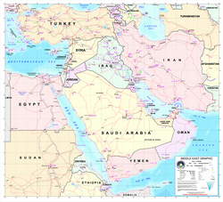 แผนที่ตะวันออกกลาง