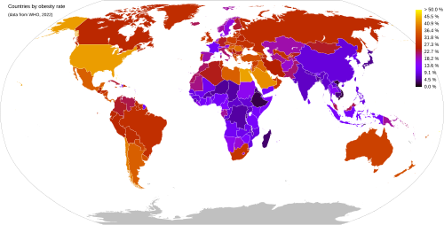 List of countries by obesity rate