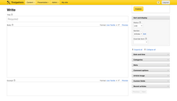 แผงเขียนบทความใน Textpattern CMS 4.7
