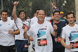 Nir Barkat นายกเทศมนตรีกรุงเยรูซาเล็มในการวิ่งมาราธอนปี 2012