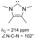 1,3,4,5-tetramethylimidazol-2-ylidene ซึ่งเป็นคาร์บีนที่มีหมู่แทนที่ค่อนข้างน้อย