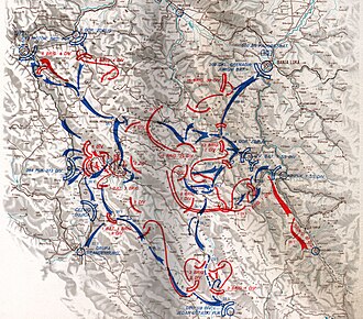 แผนที่แสดงการวางกำลังของกองกำลังพาร์ติซานรอบเมืองดรวาร์