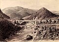 สะพานข้ามแม่น้ำพรุตที่ยาเรมเช ภาพวาดโดย คาร์ล เยชมิเอนิโอวสกี ปี 1893