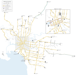 แผนที่เครือข่ายรถรางของเมลเบิร์น