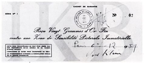 โซน de Sensibilité Picturale Immatérielle