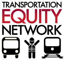 โลโก้อย่างเป็นทางการของเครือข่ายความเสมอภาคทางการขนส่ง (Transitulation Equity Network)
