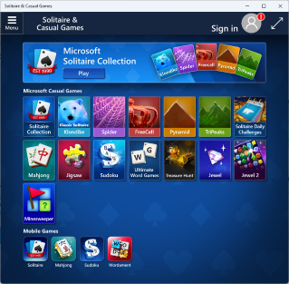คอลเลกชันเกมโซลิแทร์ของ Microsoft